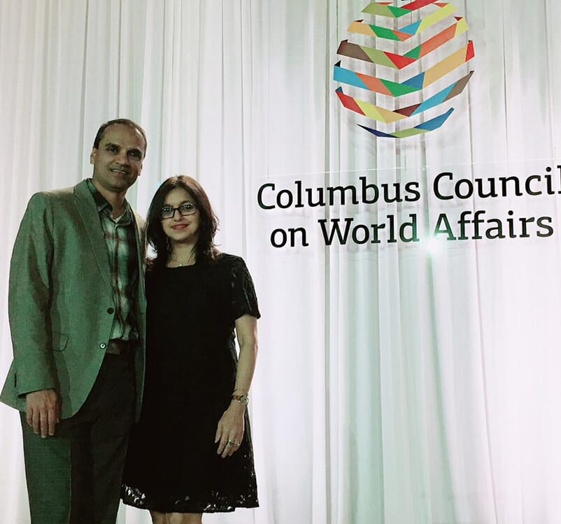 Hiten and Heena Shah attend Columbus Council on World Affairs