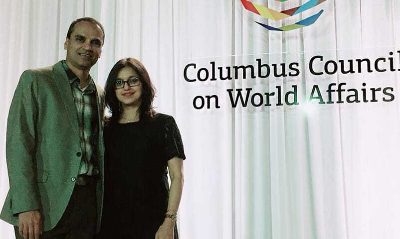 Hiten and Heena Shah attend Columbus Council on World Affairs